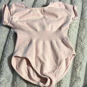 Revolution Dance Pink Ribbed Short Sleeve Leotard - Toddler